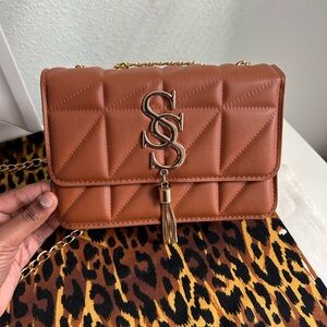 Brown Quilted Shoulder Bag